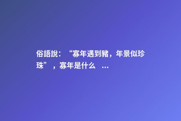 俗語說：“寡年遇到豬，年景似珍珠”，寡年是什么？是好是壞？
